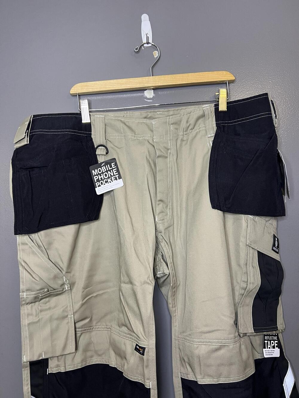 Mascot Cargo Pants Mens 45W" Beige Lindau 3/4 Knee Pad Workwear 14349-442-5509